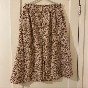 100% cotton Rylee and Cru floral midi skirt